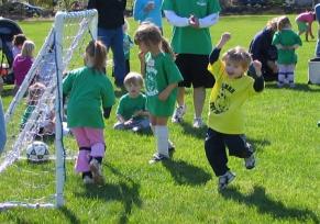 Toddler Soccer Players During a Game