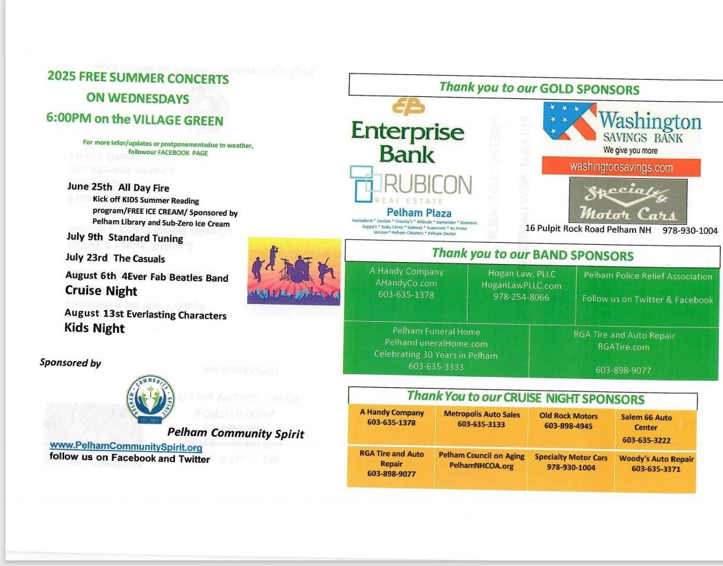 Concert on the Green 2025 Flyer