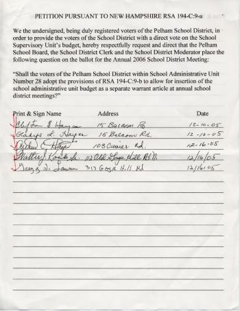 Petition Pursuant to New Hampshire RSA 194-C:9-b - Signatures Photo 6
