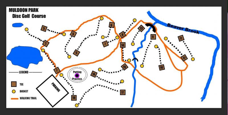 Muldoon Park Disc Golf Course Map