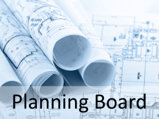 Picture of building plans with the text Planning Board