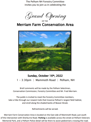 Merriam Farm Conservation Area Grand Opening